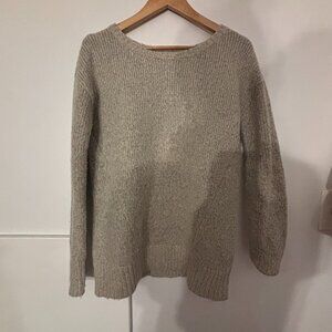 BB Dakota Knit Sweater Women M Beige Cozycore Minimalist Classic